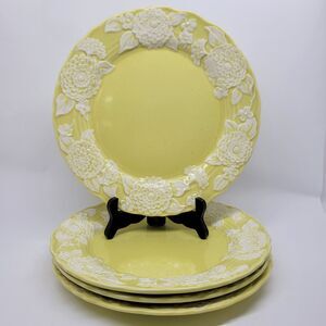 Poppytrail "FLORA LACE" Set Of 4 Floral 10 1/2" Vintage Dinner Plates 1975-1978
